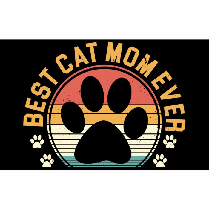 Best Cat Mom Ever Retro Sunset Bumper Sticker