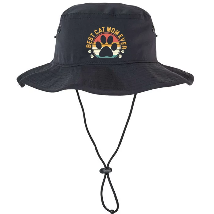 Best Cat Mom Ever Retro Sunset Legacy Cool Fit Booney Bucket Hat