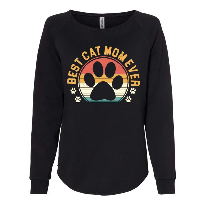 Best Cat Mom Ever Retro Sunset Womens California Wash Sweatshirt