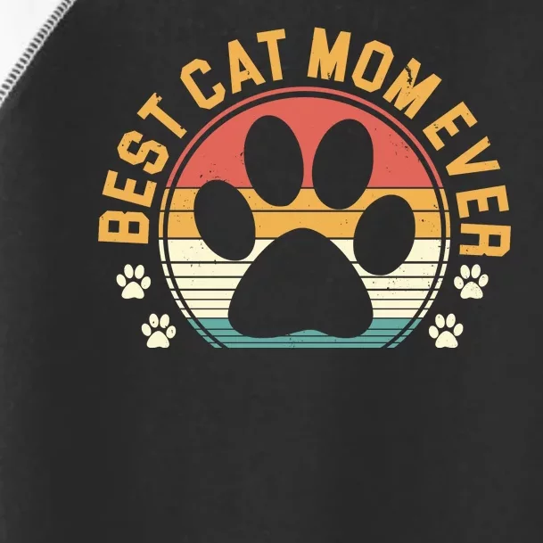 Best Cat Mom Ever Retro Sunset Toddler Fine Jersey T-Shirt