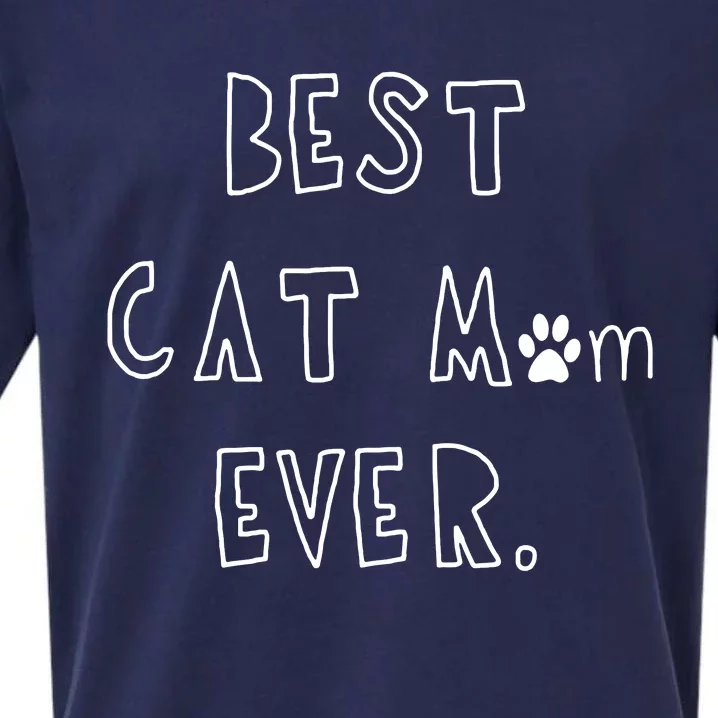 Best Cat Mom Ever Sueded Cloud Jersey T-Shirt