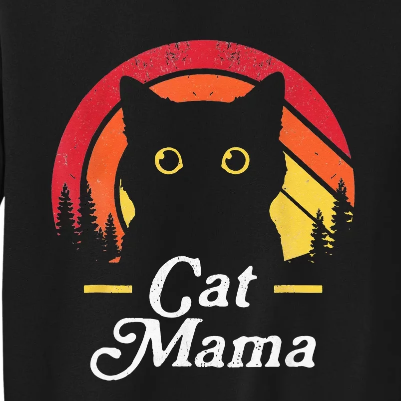 Black Cat Mom Mama Wildlife Happy MotherS Day 2024 Tall Sweatshirt