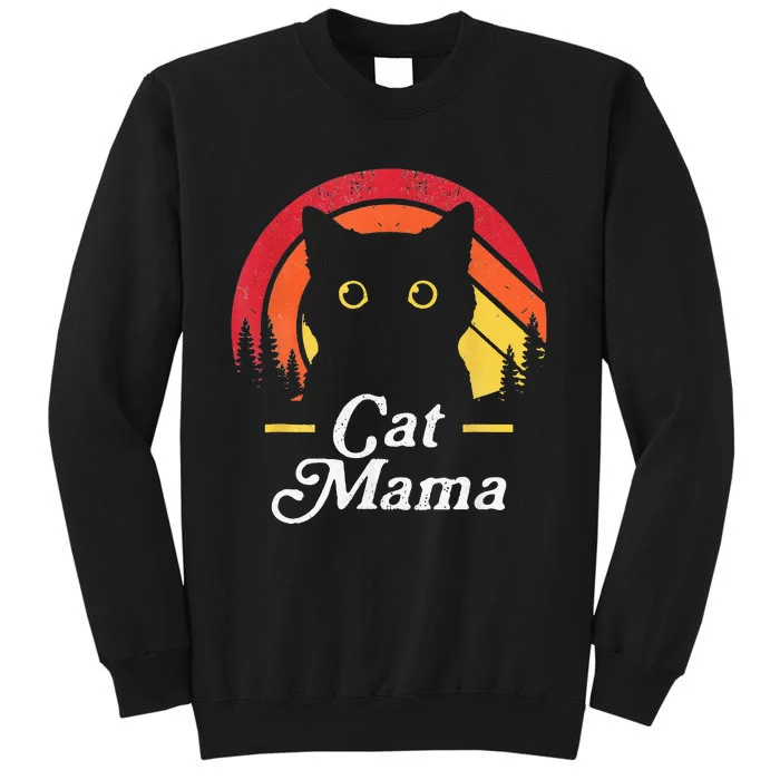 Black Cat Mom Mama Wildlife Happy MotherS Day 2024 Tall Sweatshirt