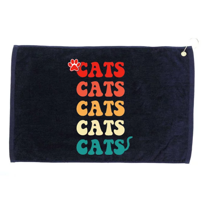 Best Cat Mom Ever Vintage Retro Cat Mommy Cat Mother Grommeted Golf Towel