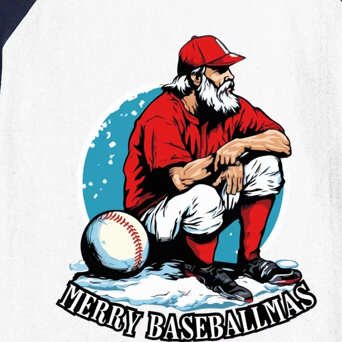 Baseball Christmas Merry Xmas Santa Claus Pitcher Catcher Gift Baseball Sleeve Shirt