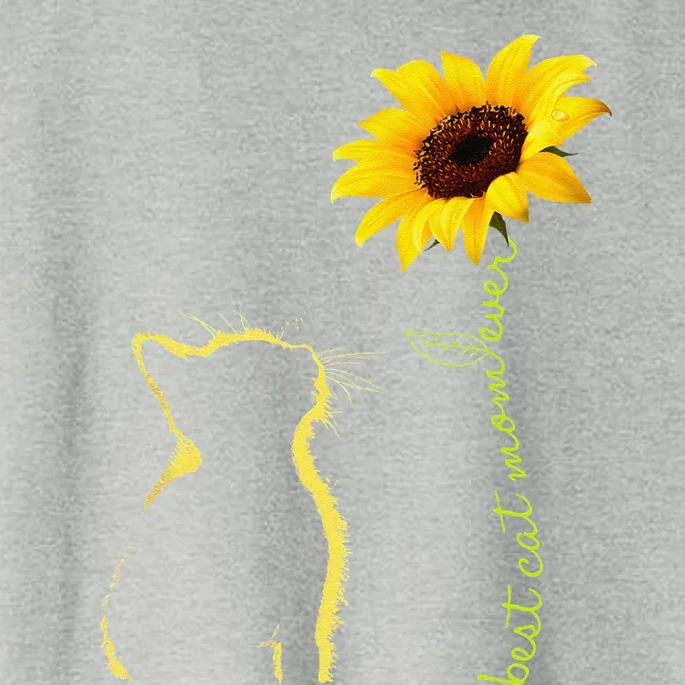 Best Cat Mom Ever Sunflower Mother's Day Gifts For Cat Lover Women's Crop Top Tee