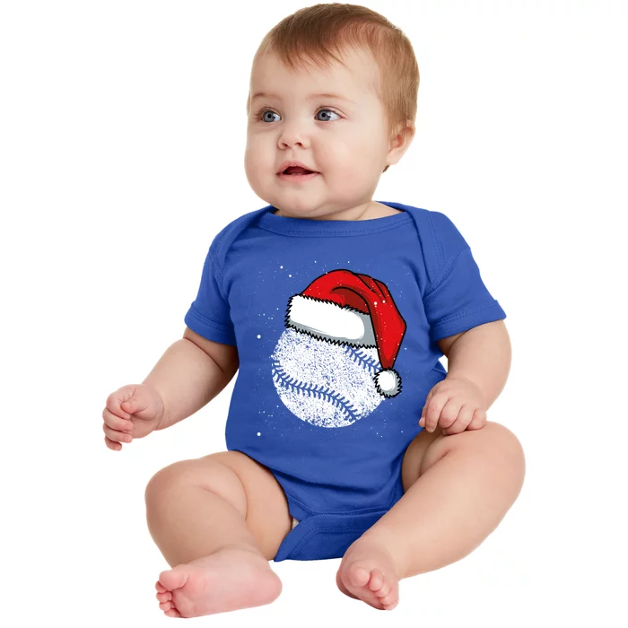 Baseball Christmas Merry Xmas Santa Claus Pitcher Catcher Cool Gift Baby Bodysuit