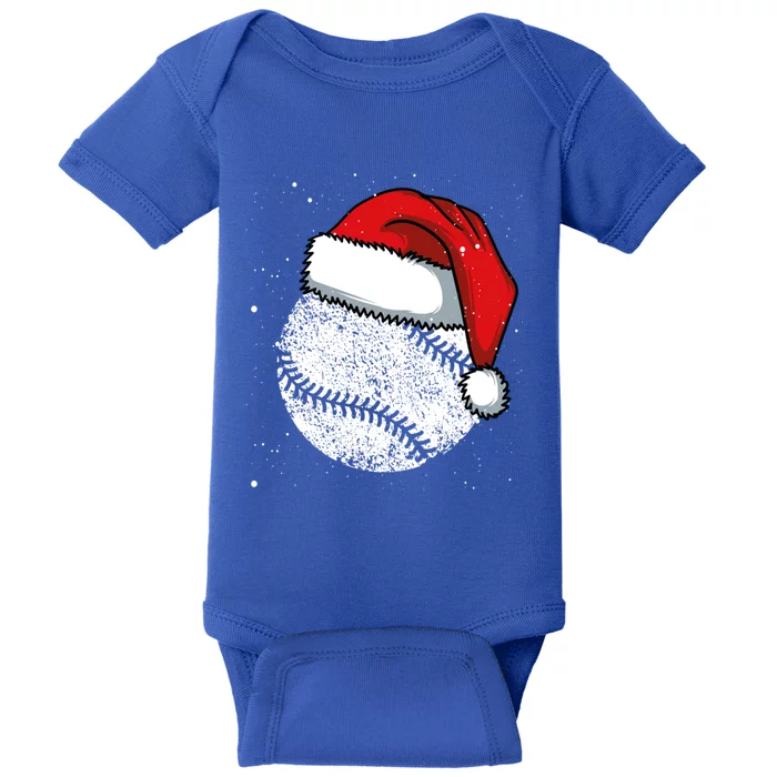 Baseball Christmas Merry Xmas Santa Claus Pitcher Catcher Cool Gift Baby Bodysuit