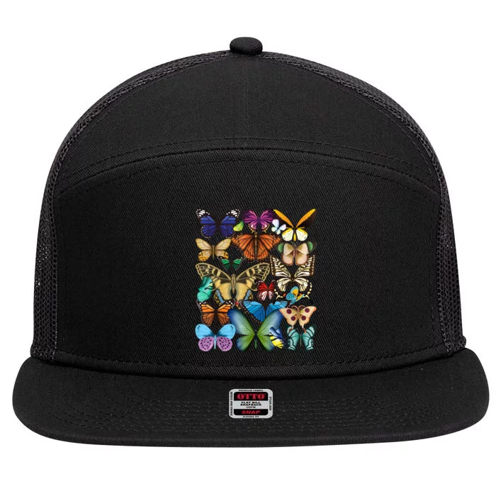 Butterfly Collection Monarch Butterfly Lover Butterflies 7 Panel Mesh Trucker Snapback Hat