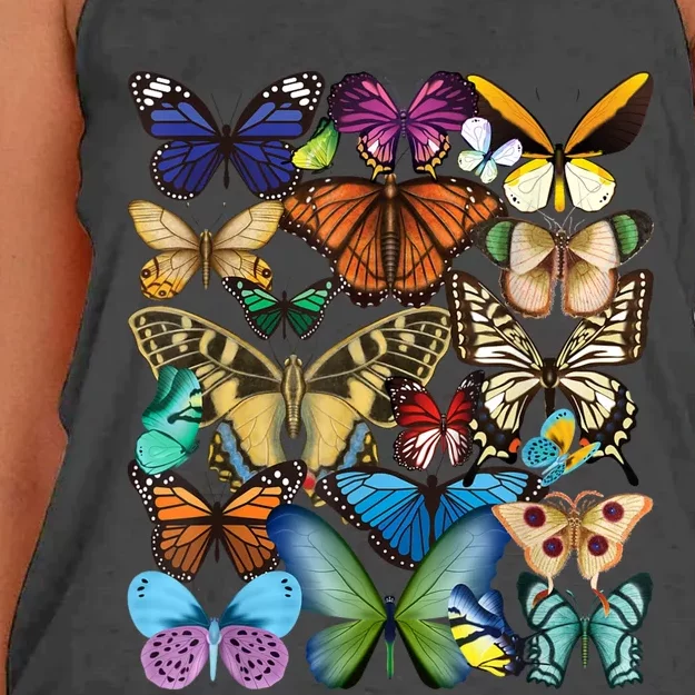 Butterfly Collection Monarch Butterfly Lover Butterflies Women's Knotted Racerback Tank