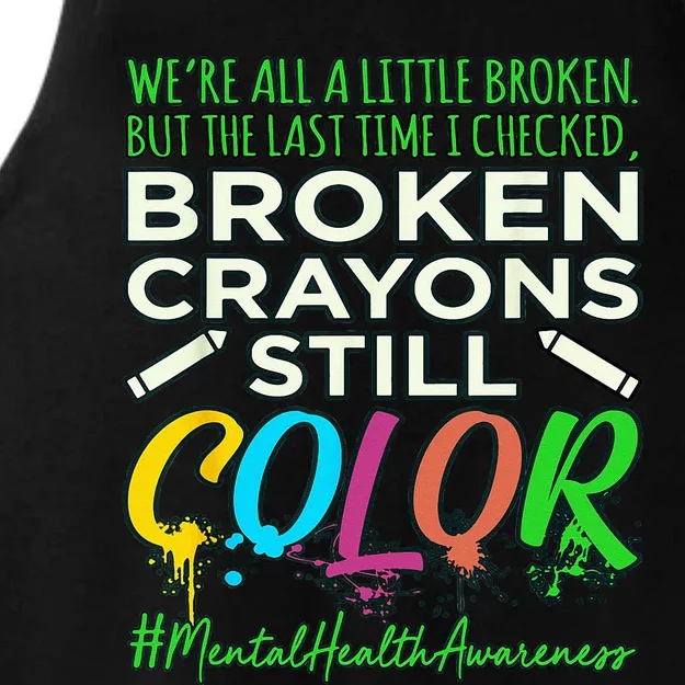 Broken Crayons Mental Health Awareness Supporter Graphic Ladies Tri-Blend Wicking Tank