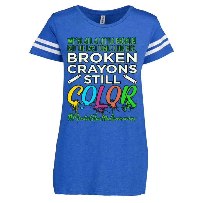 Broken Crayons Mental Health Awareness Supporter Graphic Enza Ladies Jersey Football T-Shirt