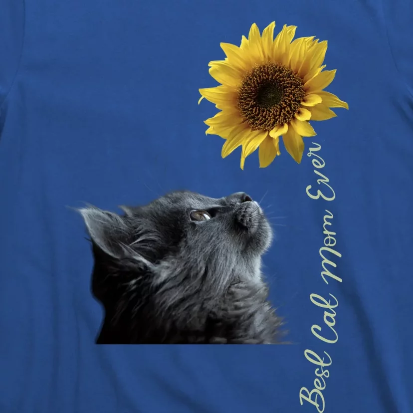 Best Cat Mom Ever Sunflower Gift T-Shirt