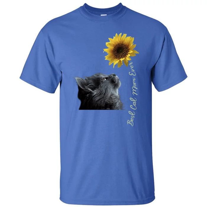 Best Cat Mom Ever Sunflower Gift Tall T-Shirt