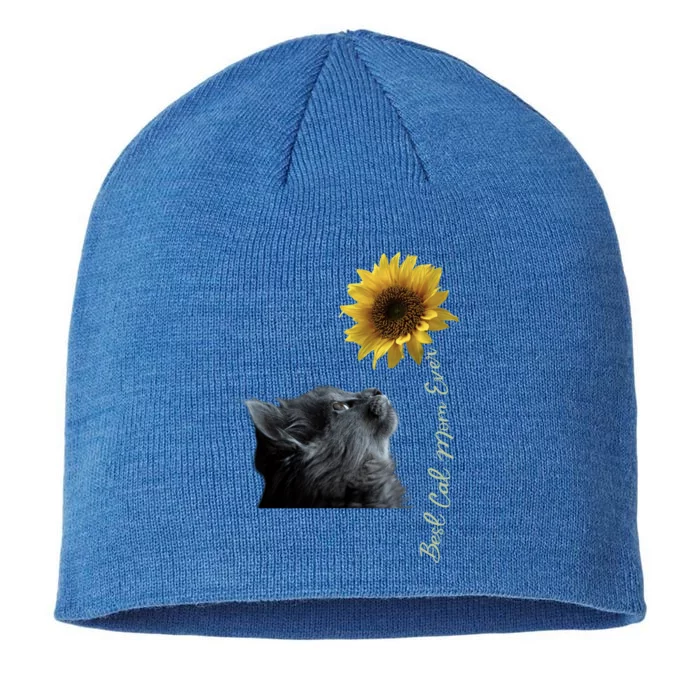 Best Cat Mom Ever Sunflower Gift 8 1/2in Sustainable Knit Beanie