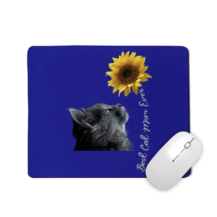 Best Cat Mom Ever Sunflower Gift Mousepad