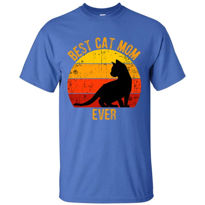 Best Cat Mom Ever Vintage Retro Mama Happy Mother's Day Gift Tall T-Shirt