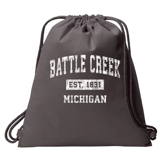 Battle Creek Michigan Mi Vintage Sports Drawstring Bag