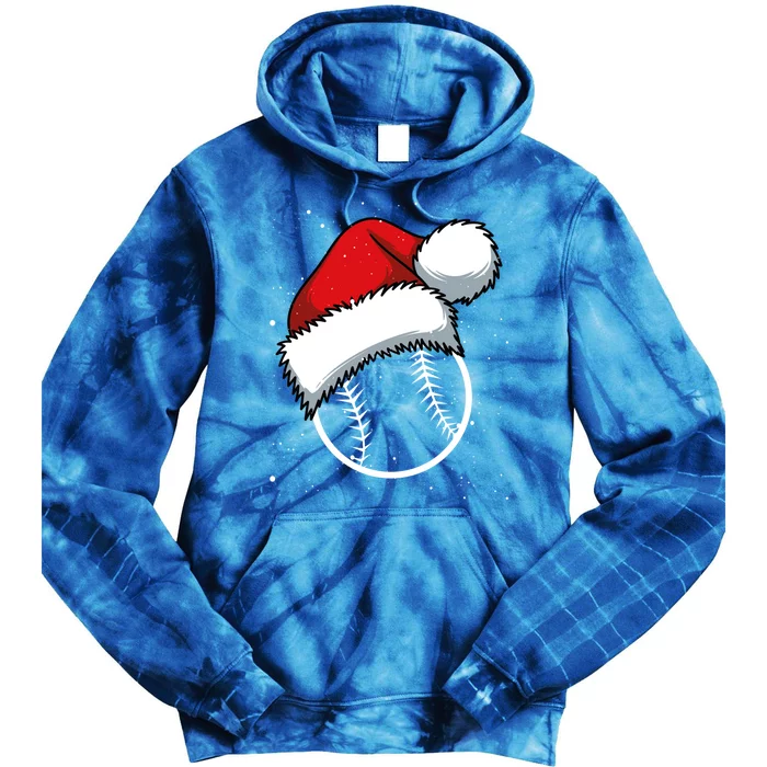 Baseball Christmas Merry Xmas Santa Claus Pitcher Catcher Gift Tie Dye Hoodie