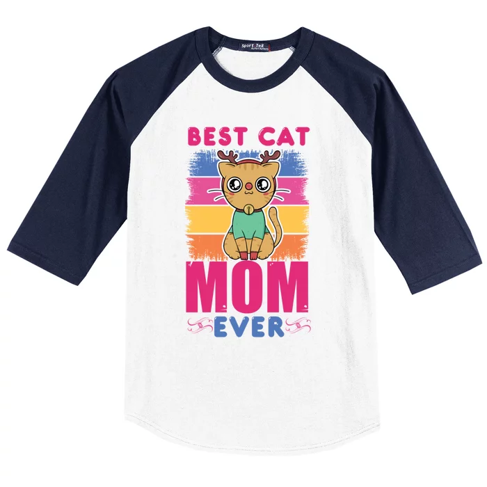 Best Cat Mom Evers Gift Baseball Sleeve Shirt