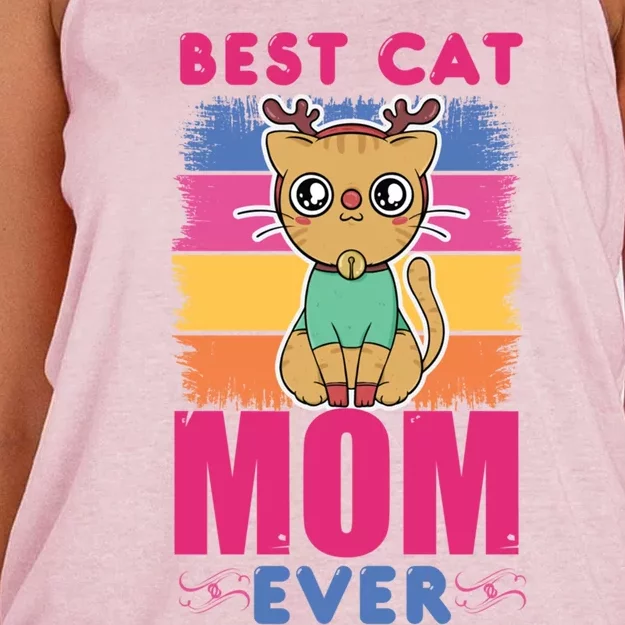 Best Cat Mom Evers Gift Women's Knotted Racerback Tank