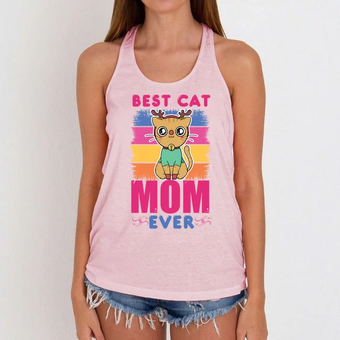 Best Cat Mom Evers Gift Women's Knotted Racerback Tank