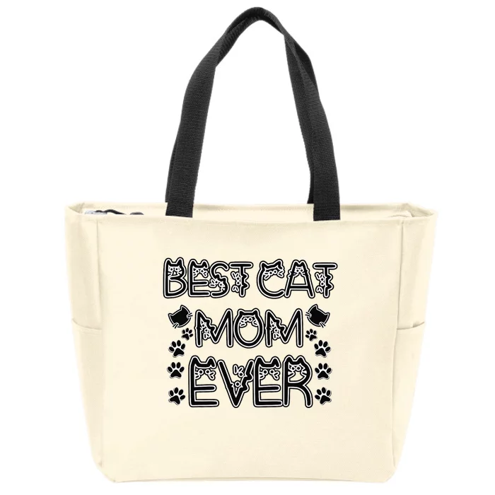 Best Cat Mom Ever Zip Tote Bag