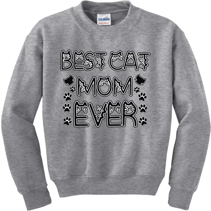 Best Cat Mom Ever Kids Sweatshirt