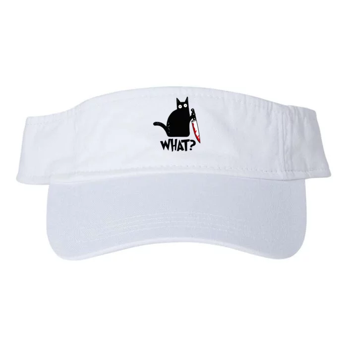 Black Cat Murderous Cat With Knife Valucap Bio-Washed Visor