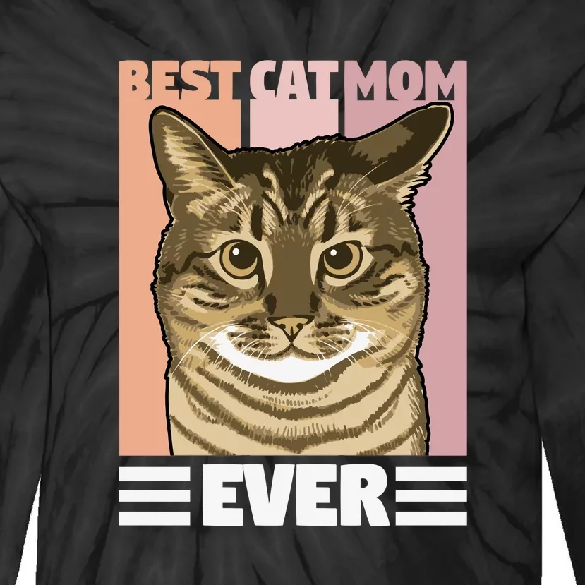 Best Cat Mom Ever Mother's Day Tie-Dye Long Sleeve Shirt