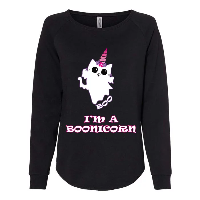 Boonicorn Cute Magical Halloween Unicorn Ghost Funny Gift Womens California Wash Sweatshirt