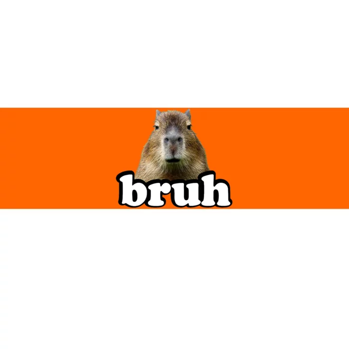 Bruh Capybara Meme Funny Bruh Saying Bumper Sticker