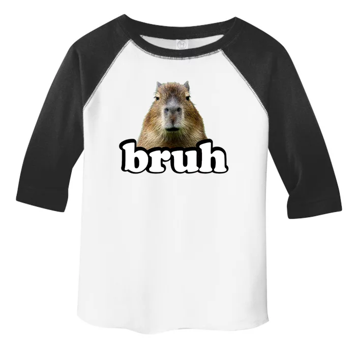 Bruh Capybara Meme Funny Bruh Saying Toddler Fine Jersey T-Shirt