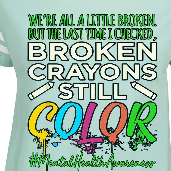 Broken Crayons Mental Health Awareness Supporter Graphic Enza Ladies Jersey Football T-Shirt