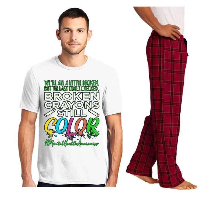 Broken Crayons Mental Health Awareness Supporter Graphic Pajama Set