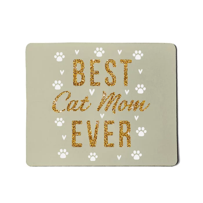 Best Cat Mom Ever Gifts Cute Love Heart Print Cat Mama Mousepad