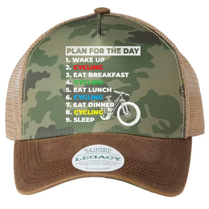 Bicycle Cyclists My Plan For The Day Mountain Biking Cycling Gift Legacy Tie Dye Trucker Hat