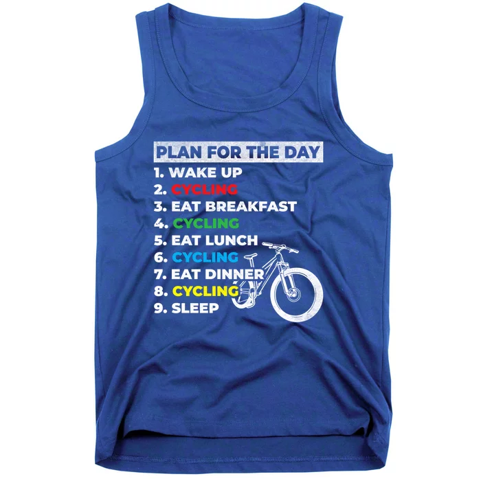 Bicycle Cyclists My Plan For The Day Mountain Biking Cycling Gift Tank Top