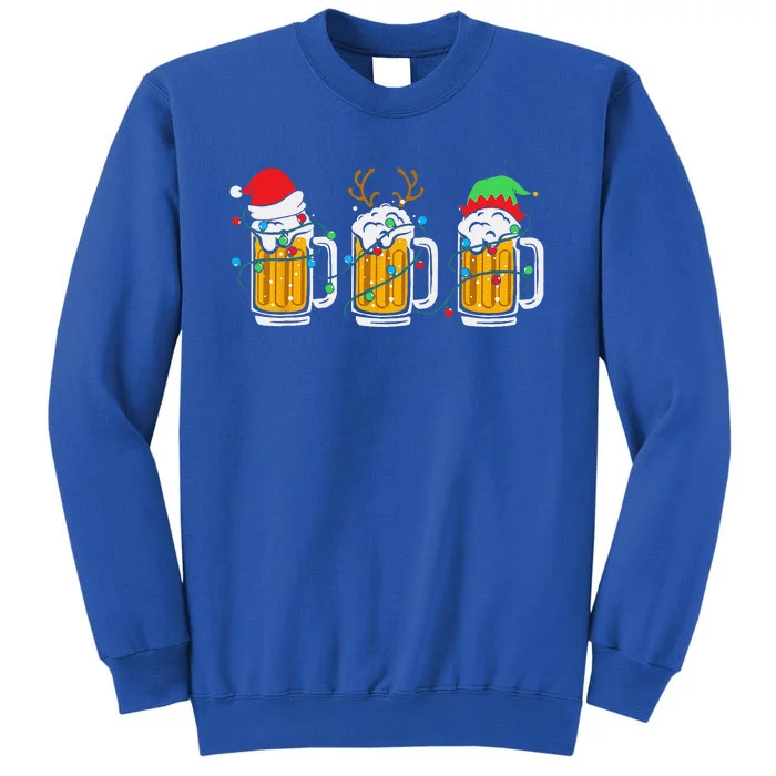 Beer Christmas Mug Santa Reinbeer Xmas Tree Lights Funny Funny Sweatshirt