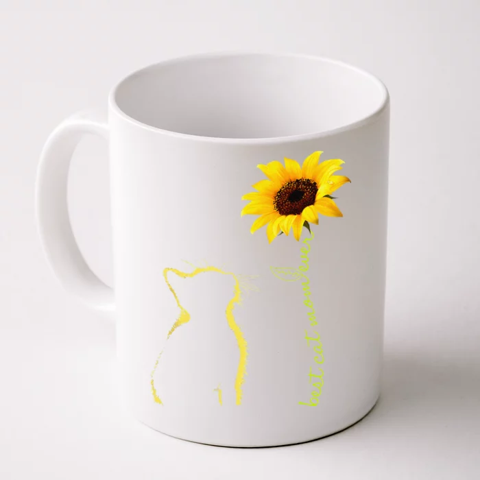 Best Cat Mom Ever Sunflower Mothers Day Gifts For Cat Lover Front & Back Coffee Mug