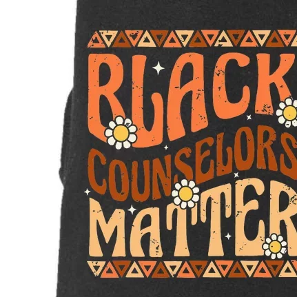 Black Counselors Matter Black History Month Retro Groovy Doggie 3-End Fleece Hoodie