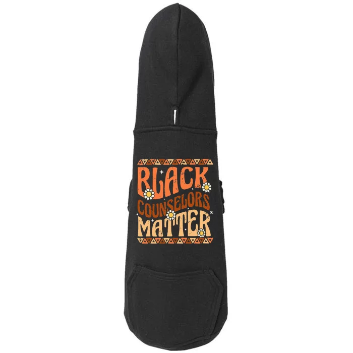 Black Counselors Matter Black History Month Retro Groovy Doggie 3-End Fleece Hoodie