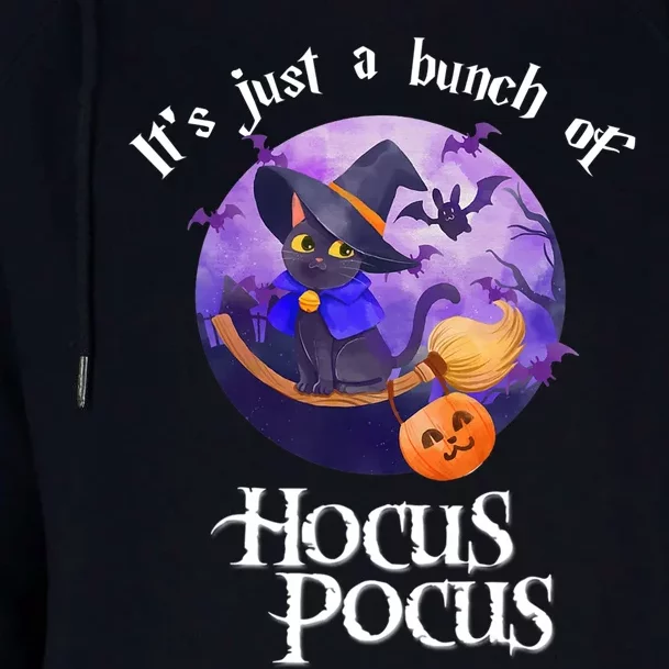 Black Cat Moon Funny Halloween Costume Bunch Of Hocus Pocus Womens Funnel Neck Pullover Hood