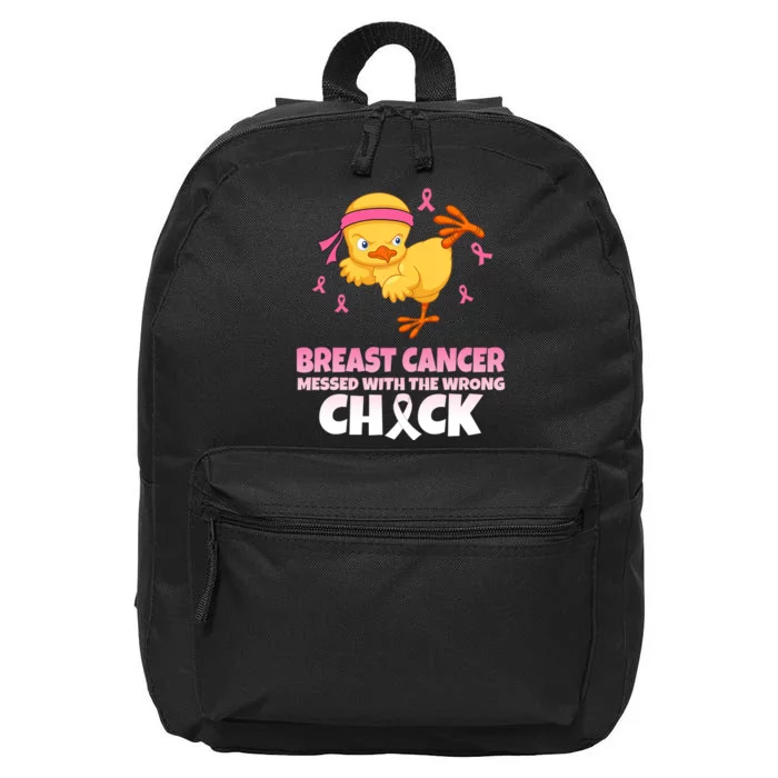 Breast Cancer Messed With The Wrong Chick 16 in Basic Backpack