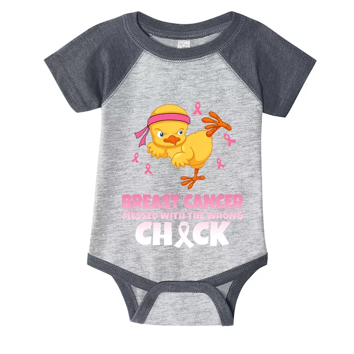 Breast Cancer Messed With The Wrong Chick Infant Baby Jersey Bodysuit