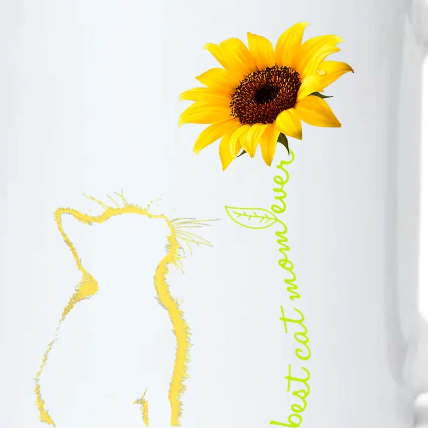 Best Cat Mom Ever Sunflower Mothers Day Funny Gift For Cat Lover Gift Black Color Changing Mug