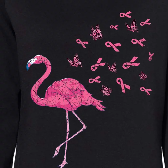 Breast Cancer Month Flamingo Pink Ribbon Breast Cancer Awareness Womens California Wash Sweatshirt