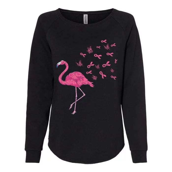 Breast Cancer Month Flamingo Pink Ribbon Breast Cancer Awareness Womens California Wash Sweatshirt