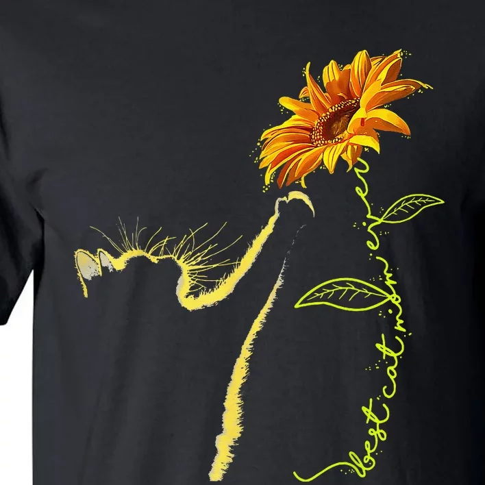 Best Cat Mom Ever Sunflower Mother's Day Gifts for Cat Lover Tall T-Shirt