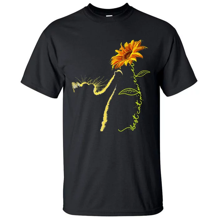 Best Cat Mom Ever Sunflower Mother's Day Gifts for Cat Lover Tall T-Shirt